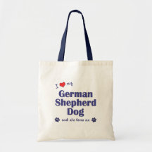 I Love My German Shepherd (Female Dog) Canvas Bag