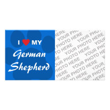 I Love My German Shepherd Pawprint Photo Card