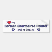 I Love My German Shorthaired Pointer (Male Dog) Bumper Sticker