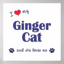 I Love My Ginger Cat (Female Cat) Print