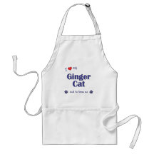 I Love My Ginger Cat (Male Cat) Apron