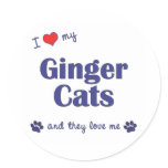 I Love My Ginger Cats (Multiple Cats) stickers