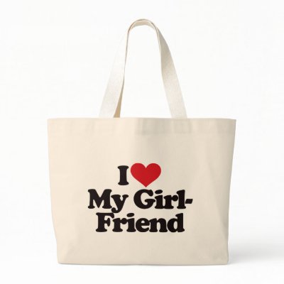 I Love My Girlfriend Bag by visualnewbie