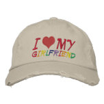 I Love My Girlfriend embroidered hats