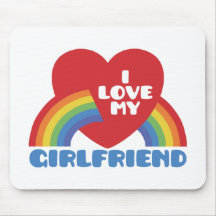 I Love My Girlfriend Mouse Pads