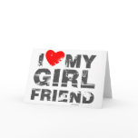 I Love My Girlfriend Vintage Valentines Day heart Cards