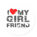 I Love My Girlfriend Vintage Valentines Day heart stickers
