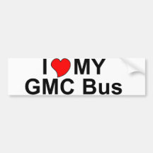 I Love My GMC Bus Bumper Sticker