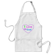 I love my God with heart Christian Aprons