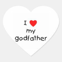 I Love My Godfather Heart Sticker