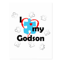 I Love My Godson - Autism Postcard