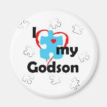 I Love My Godson - Autism Refrigerator Magnets