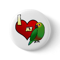 I Love my Golden Capped Conure Pins