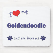 I Love My Goldendoodle (Female Dog) Mouse Mat