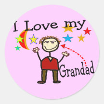 I Love My Grand Dad Stickers