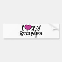 I Love My Grandpa Bumper Sticker