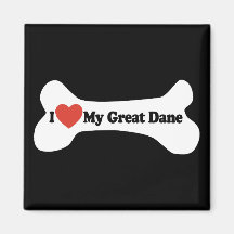 I Love My Great Dane  - Dog Bone Fridge Magnets