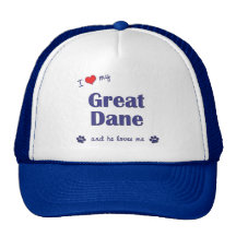 I Love My Great Dane (Male Dog) Trucker Hats