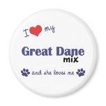 I Love My Great Dane Mix (Female Dog) Refrigerator Magnet