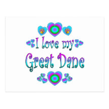 I Love My Great Dane Post Card