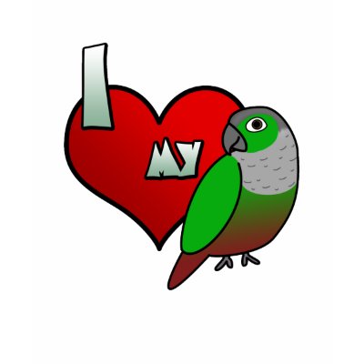 I Love my Green Cheeked Conure Tee Shirt by MenagerieMayhem