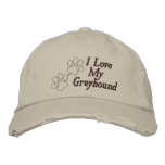 I Love My Greyhound Dog Customisable Name embroidered hats