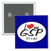 I Love My GSP (It's a Dog) Pins