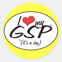 I Love My GSP (It's a Dog) Sticker