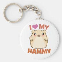 I Love My Hammy Keychains