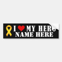 I Love My Hero Military Bumper Sticker