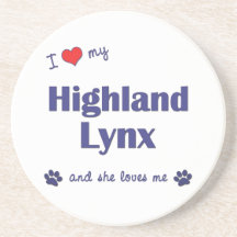 I Love My Highland Lynx (Female Cat) Drink Coasters
