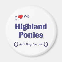 I Love My Highland Ponies (Multiple Ponies) Magnet