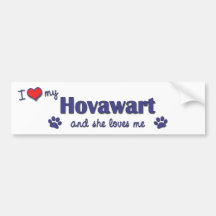 I Love My Hovawart (Female Dog) Bumper Sticker