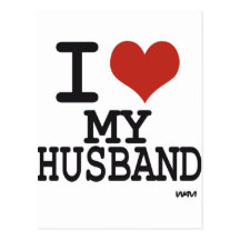 I love my husband postcard