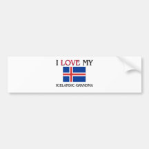 I Love My Icelandic Grandma Bumper Stickers