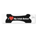 I Love My Irish Setter  - Dog Bone bumper stickers
