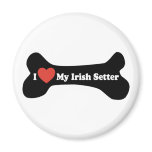 I Love My Irish Setter  - Dog Bone magnets