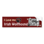 I love my Irish Wolfhound Bumper Sticker bumper stickers