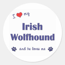 I Love My Irish Wolfhound (Male Dog) Sticker