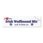 I Love My Irish Wolfhound Mix (Male Dog) bumper stickers