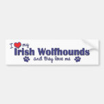 I Love My Irish Wolfhounds (Multiple Dogs) Bumper Sticker