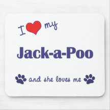 I Love My Jack-a-Poo (Female Dog) Mouse Mats