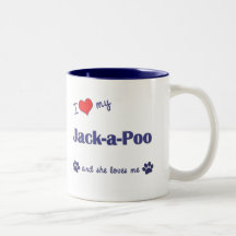 I Love My Jack-a-Poo (Female Dog) Mugs