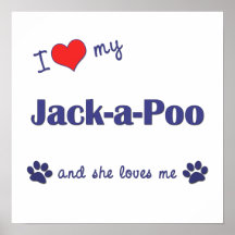 I Love My Jack-a-Poo (Female Dog) Poster Print