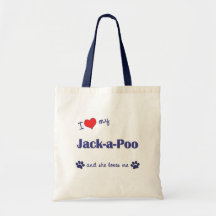 I Love My Jack-a-Poo (Female Dog) Tote Bags