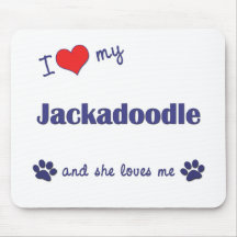 I Love My Jackadoodle (Female Dog) Mouse Pads
