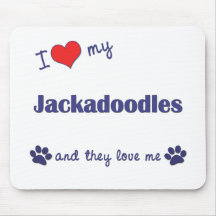 I Love My Jackadoodles (Multiple Dogs) Mousepads