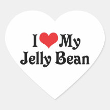 I Love My Jelly Bean Heart Sticker