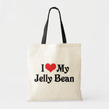 I Love My Jelly Bean Tote Bags