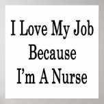 I Love My Job Because I'm A Nurse Posters